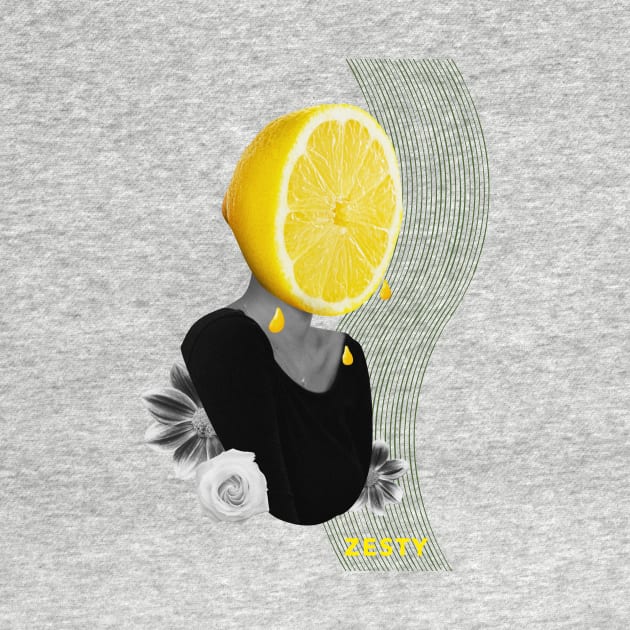 Surrealistic Lemon Woman Zesty Art by Ken Adams Store